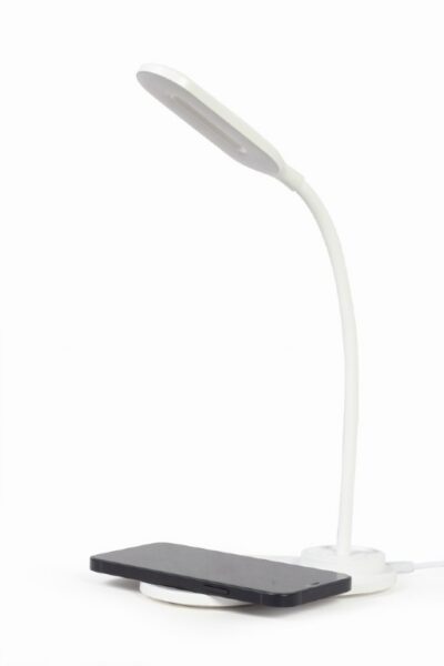 Led stolna lampa Gembird  + bežični punjač 10W, bijela/crna